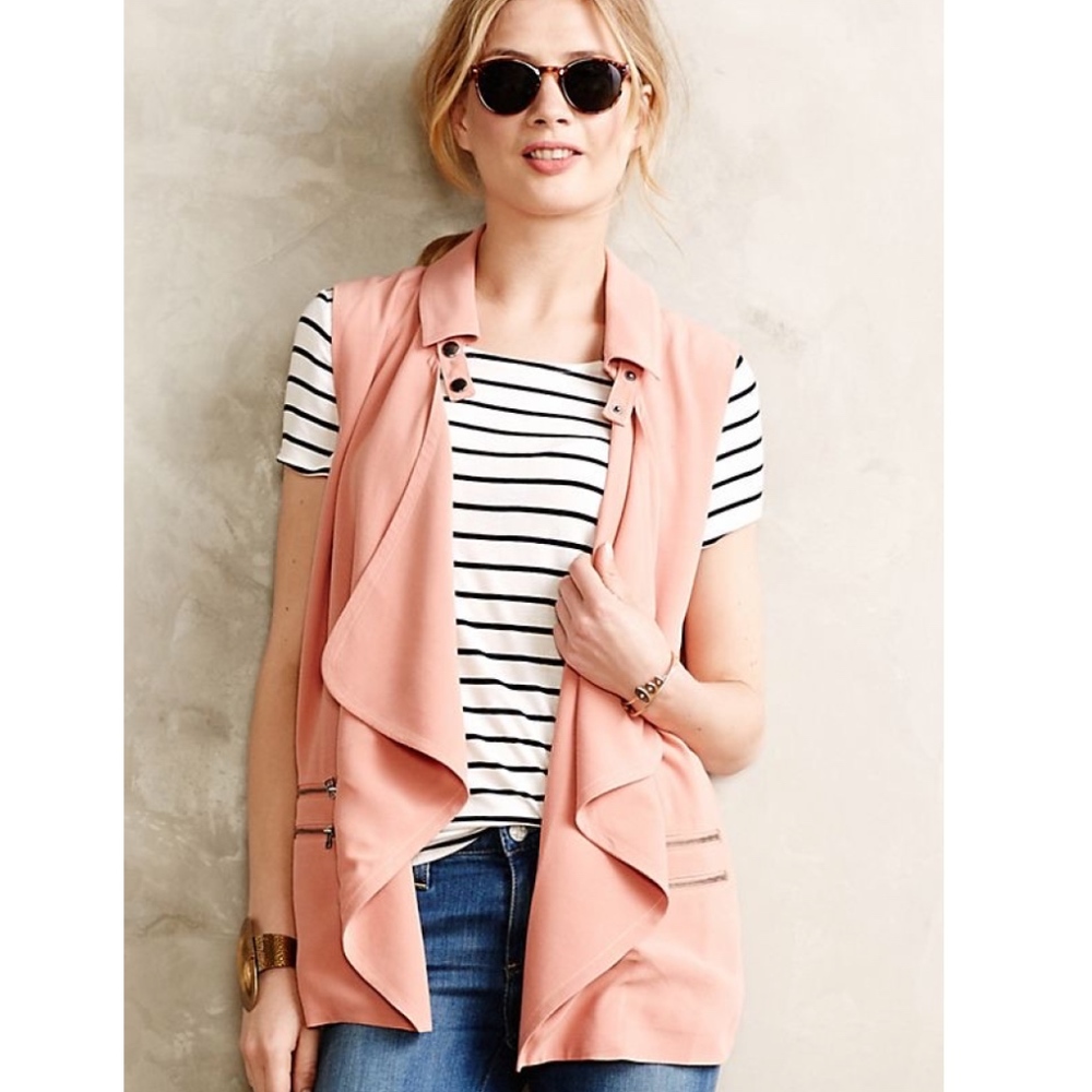 The Addison Story Rose Drape Vest